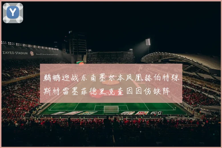 鹈鹕迎战东南墨尔本凤凰赫伯特琼斯特雷墨菲德里克奎因因伤缺阵